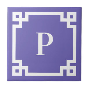 Dekorativer griechischer Schlüsselbordüre-Monogram Fliese