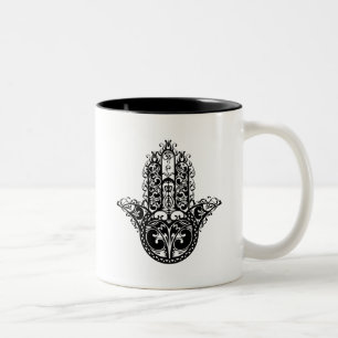 Dekorativer Hamsa Entwurf Zweifarbige Tasse