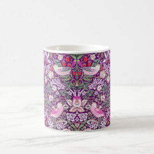Dekorativer lila William Morris Strawberry Thief Kaffeetasse