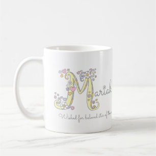 Dekorativer Name Mariah Buchstaben M mit der Tasse