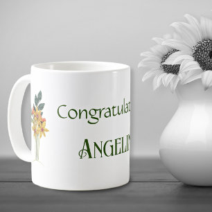 Dekorativer Name Paper Quilled Blumen für jeden An Kaffeetasse
