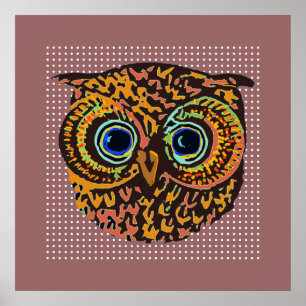 dekorativer niedlicher Uhvogel Poster