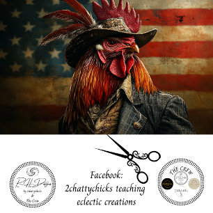 Dekorativer patriotischer USA-Flaggen-Hahn Seidenpapier