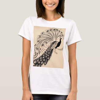 Dekorativer Pfau: Vintages Jugendstil-T-Shirt T-Shirt