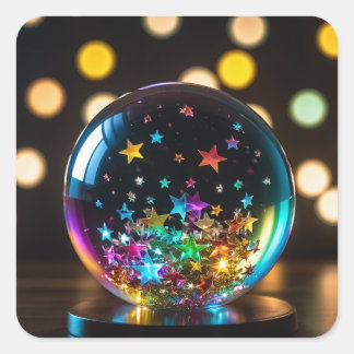 Dekorativer quadratischer Aufkleber. Quadratischer Aufkleber