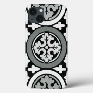 Dekorativer Renaissance-Rosette-Fliesen-Entwurf iPhone 13 Hülle