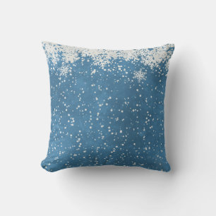 Dekorativer Schnee Blau & Weißer Ball Frohe Weihna Kissen