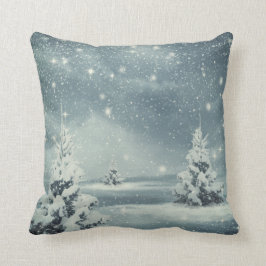 Dekorativer Schnee-blauer u. weißer Ball-frohe Kissen