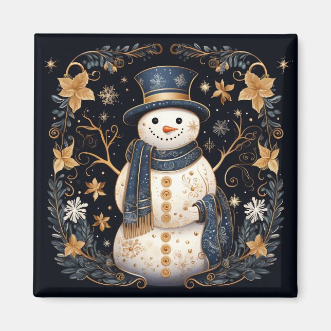Dekorativer Schneemann-Feiertagsmagnet Magnet (Vorne)