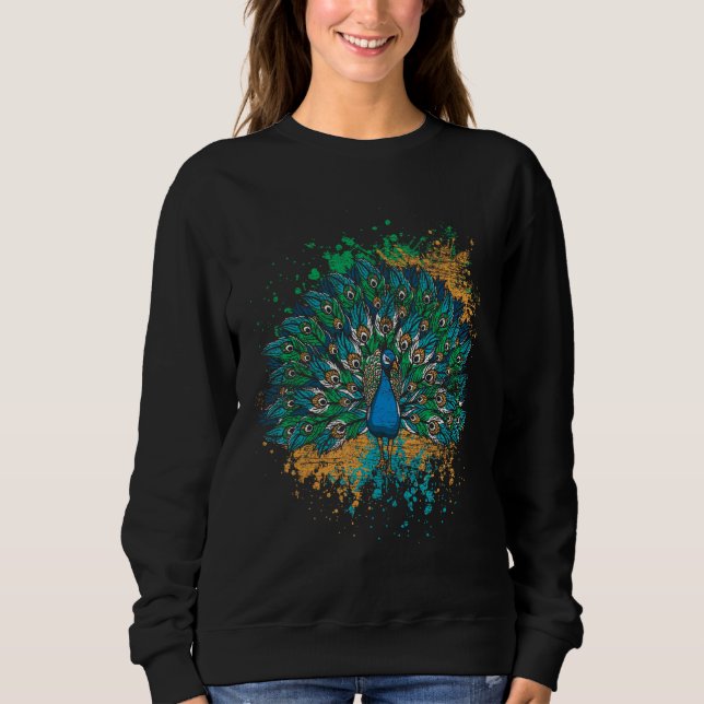 Dekorativer Schwanz Peacock Sweatshirt (Vorderseite)