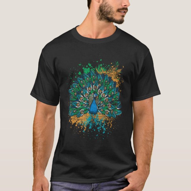 Dekorativer Schwanz Peacock T-Shirt (Vorderseite)