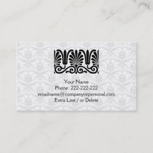 Dekorativer Schwarz-weißer Damast-einfaches Visitenkarte