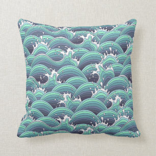 Dekorativer Seewellen-Hintergrund Kissen
