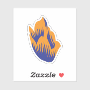 Dekorativer Stil, dunkelblau grün, Wattle Aufkleber