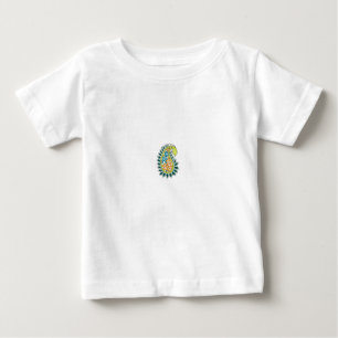 Dekorativer Stil, dunkelblau grün, Wattle Baby T-shirt