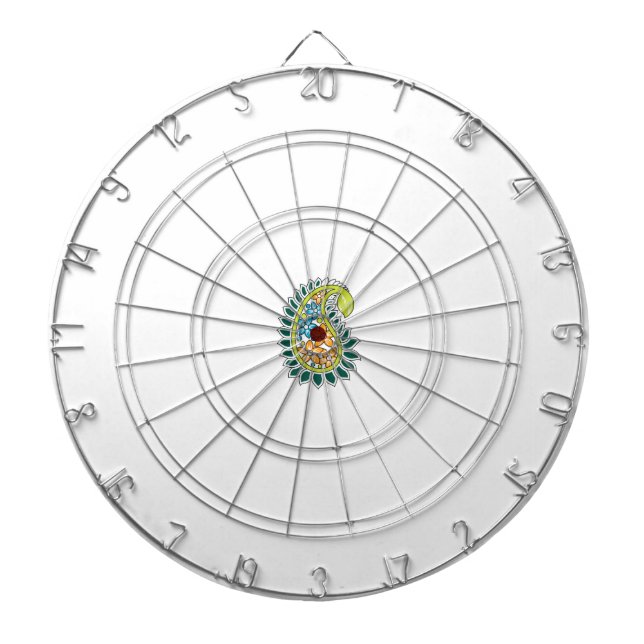 Dekorativer Stil, dunkelblau grün, Wattle Dartscheibe (vorne)