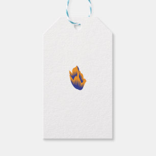 Dekorativer Stil, dunkelblau grün, Wattle Geschenkanhänger