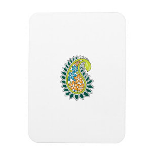 Dekorativer Stil, dunkelblau grün, Wattle Magnet