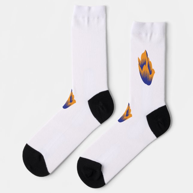 Dekorativer Stil, dunkelblau grün, Wattle Socken (Linkes Detail)