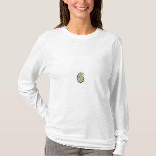Dekorativer Stil, dunkelblau grün, Wattle T-Shirt