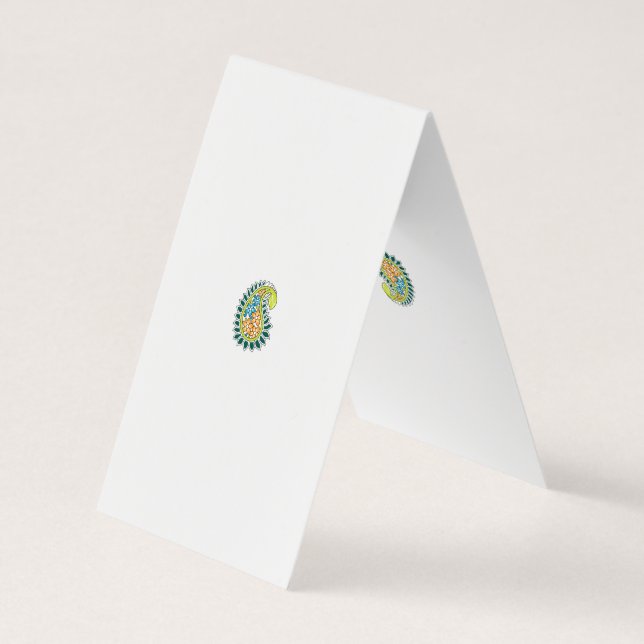 Dekorativer Stil, dunkelblau grün, Wattle Visitenkarten (Rückseite)