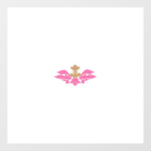 Dekorativer Stil, heiß rosa, antikes Glas Fensteraufkleber