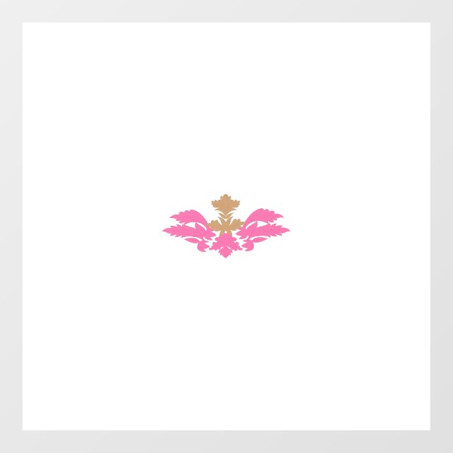 Dekorativer Stil, heiß rosa, antikes Glas Fensteraufkleber (Blatt)