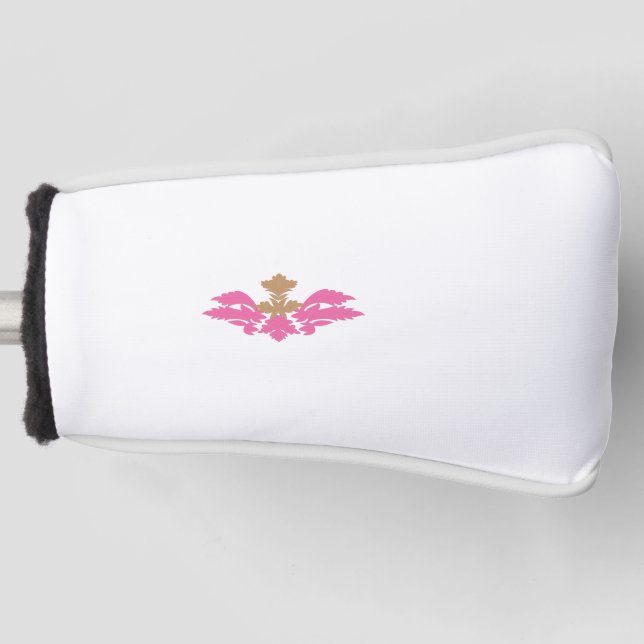 Dekorativer Stil, heiß rosa, antikes Glas Golf Headcover (Vorderseite)