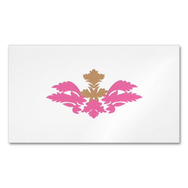 Dekorativer Stil, heiß rosa, antikes Glas Magnetische Visitenkarte (Vorderseite)