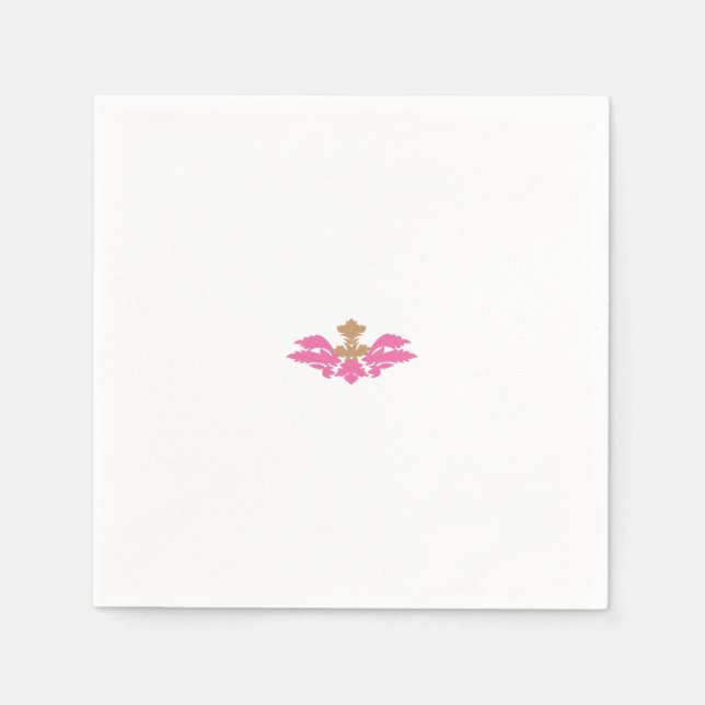 Dekorativer Stil, heiß rosa, antikes Glas Serviette (Vorderseite)