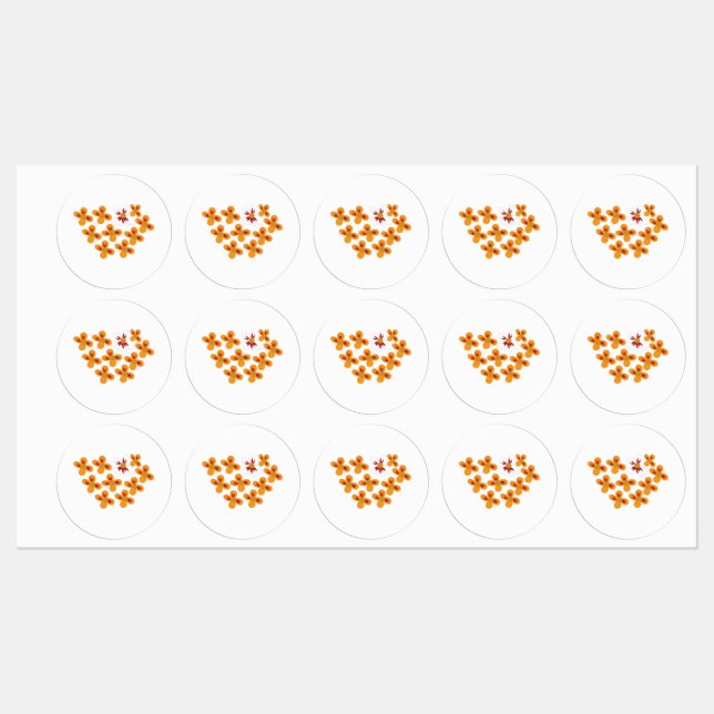 Dekorativer Stil, trübe Orange, Cornell Rot Etiketten (Blatt)