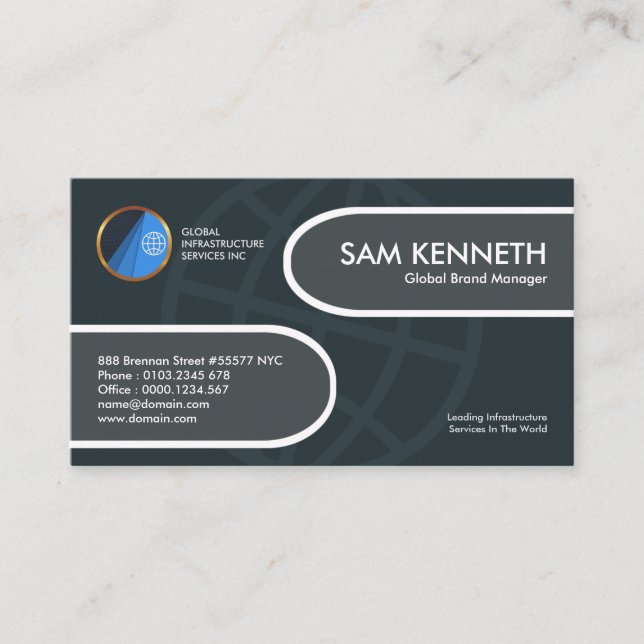 Dekorativer stilvoller Vorsprungs-globaler Visitenkarte (Vorderseite)