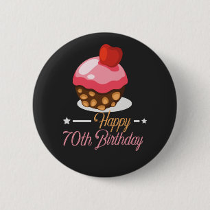 Dekorativer süßer 70. Geburtstag Schokoladenkuchen Button