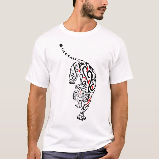 Dekorativer Tiger T-Shirt (Vorderseite)