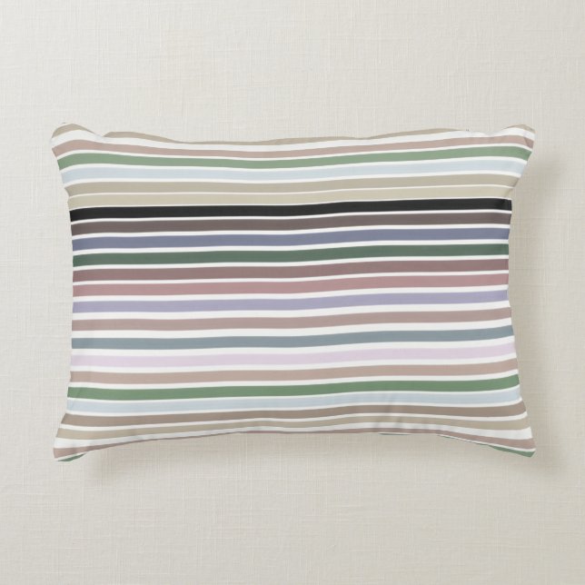 Dekorativer und farbenfroher Streifen Dekokissen (Vorderseite)