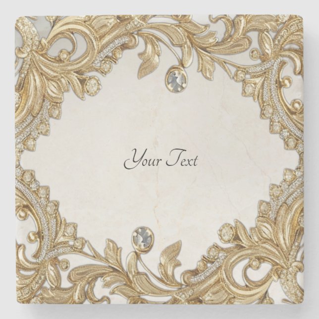 Dekorativer Untersetzer aus Goldstein (Vorderseite)