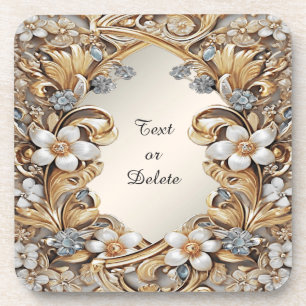 Dekorativer Untersetzer aus weißem, blumenhartem K