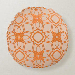 Dekorativer Vintager Stil nahtlos geometrisch Patt Rundes Kissen