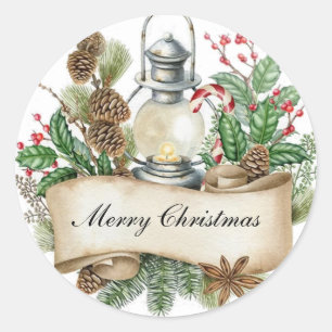 Dekorativer Weihnachtslieder Runder Aufkleber