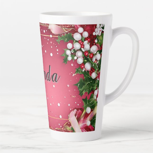 Dekorativer Weihnachtsrahmen mit Grün Milchtasse (Rechts)