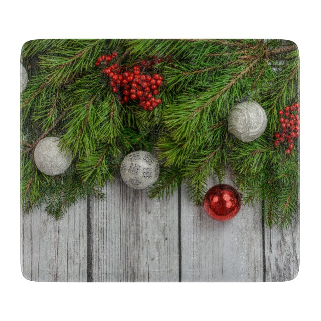 Dekorativer Weihnachtsrahmen Schneidebrett (Vorderseite)