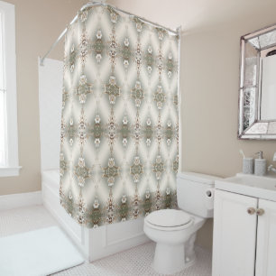 Dekorativer weißer Blumen-Duschvorhang Duschvorhang