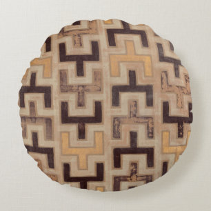 Dekoratives afrikanisches Mudcloth-Muster Rundes Kissen
