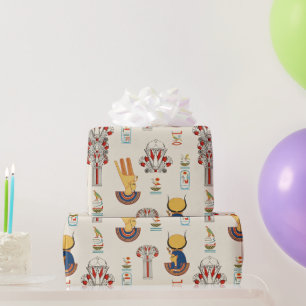 Dekoratives ägyptisches nahtloses Muster Geschenkpapier