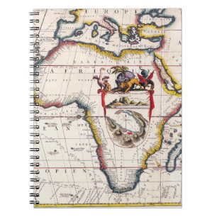 Dekoratives Antique Africa Map Notebook Notizblock