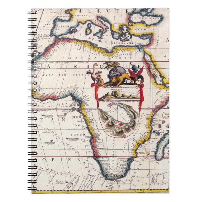 Dekoratives Antique Africa Map Notebook Notizblock (Vorderseite)
