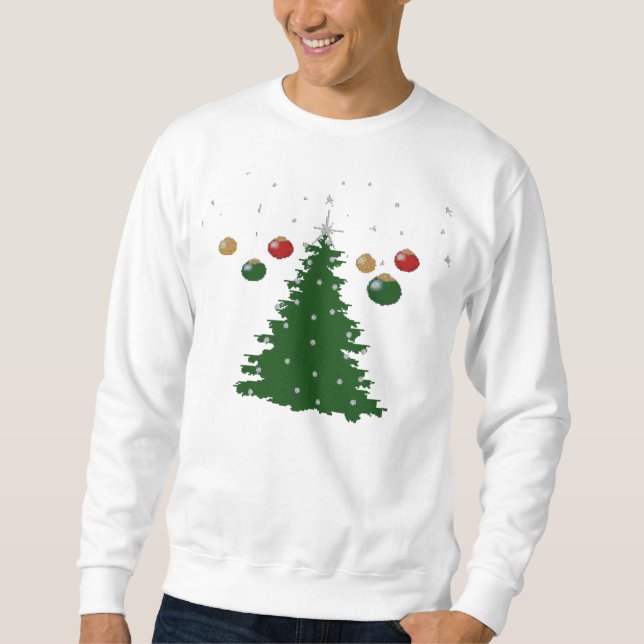 Dekoratives Baum-Weihnachtshässliche Strickjacke Sweatshirt (Vorderseite)