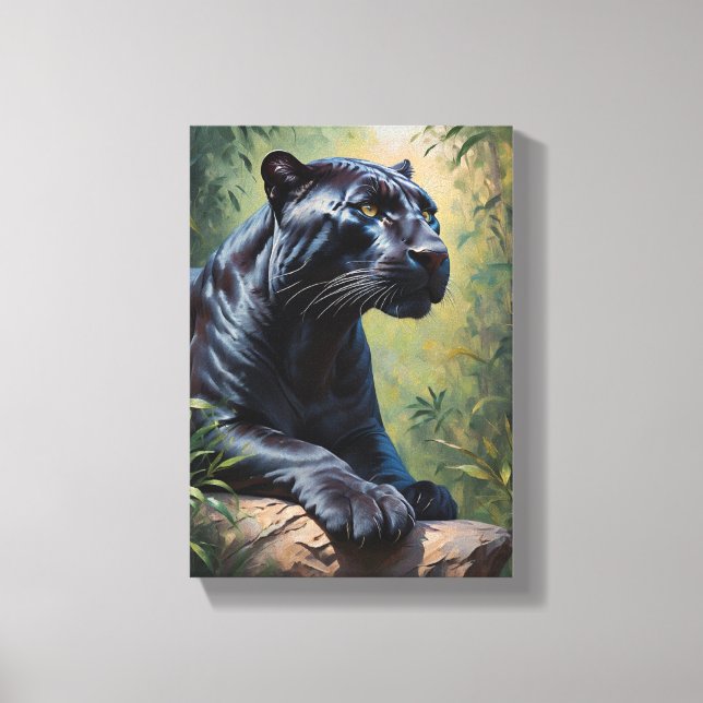 DEKORATIVES BILD EINES RIESENPANTHERS LEINWANDDRUCK (Vorderseite)
