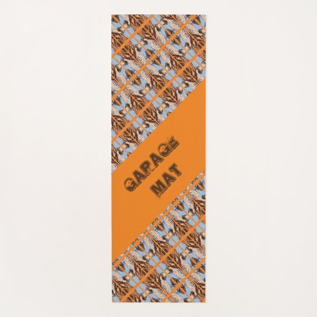 Dekoratives blaues Design-Muster Yogamatte (Vorderseite)