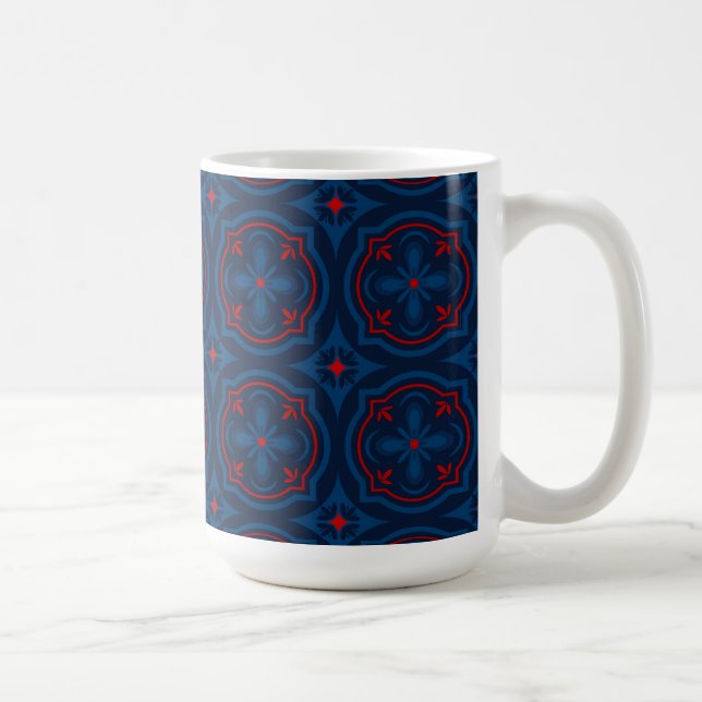 Dekoratives Blumenfliesenmuster  Kaffeetasse (Rechts)
